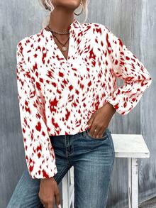 SHEIN Clasi 女款全身印花燈籠袖襯衫 - 彩色 - 查看 6