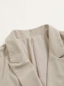 Manfinity Mode 寬鬆男款純色尖領長袖西裝外套 - 杏色 - 查看 5