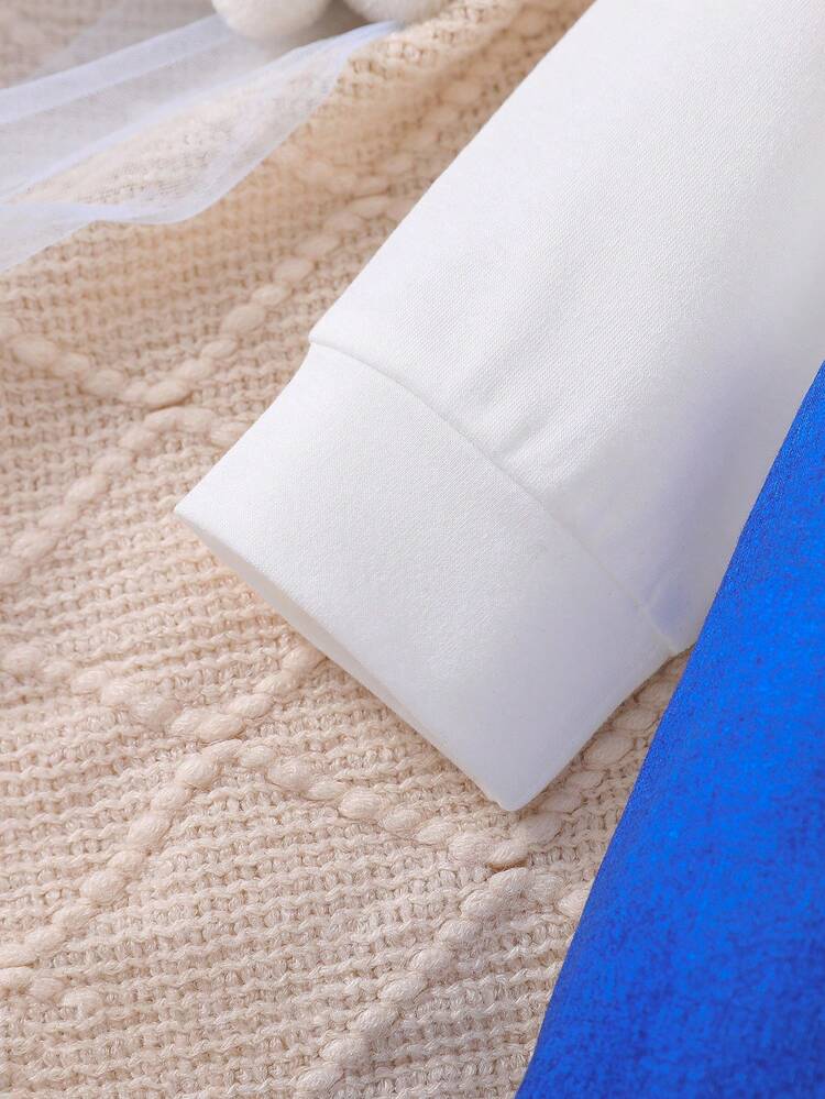 Infant Girls' Casual Burnout 2 In 1 Long Sleeve Sweatshirt, Suitable For Daily Wear In Autumn And Winter