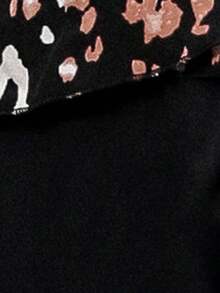 SHEIN Frenchy Của phụ nữ In hoa Cổ chữ V Áo & Đen Quần Hai chiếc Bộ - Nhiều màu - Xem 6