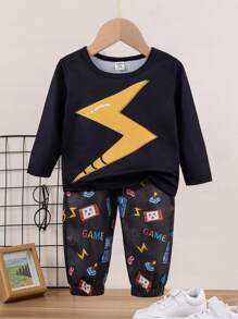 寶寶男孩時尚個性化印花多件套裝 - 彩色 - 查看 7