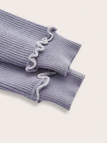 ROMWE PUNK Của phụ nữ Cổ cao Quần skinny Áo len - Xám - Xem 4