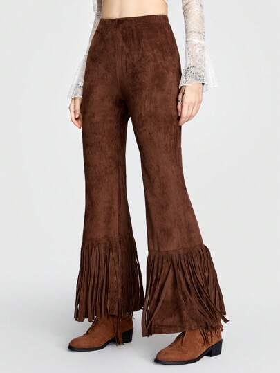 Hippie Women'S Patchwork Fringe Pants