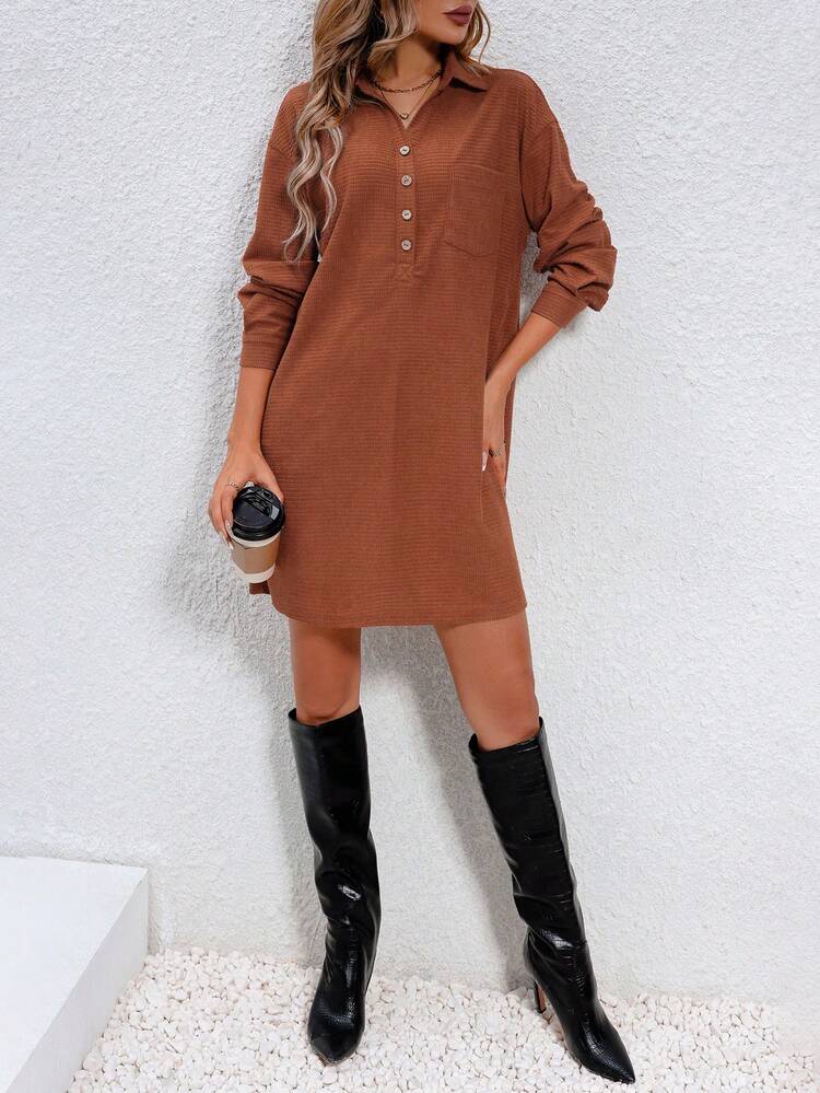 Ladies' Half-button Placket Dress