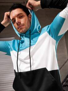 Manfinity Sport Corelite 男士撞色运动卫衣 - 彩色 - 查看 4