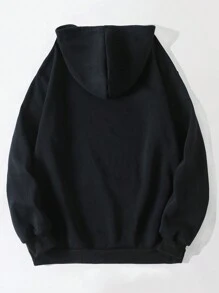Men's Cross Print Hoodie - Black - View 2