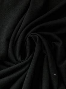 SHEIN LUNE Vestido De Talla Grande Con Puños Enrollados Y Color Liso Con Cinturón