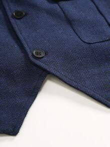 Manfinity Mode 男士帶口袋的海軍藍西裝背心 - 藏蓝色 - 查看 5