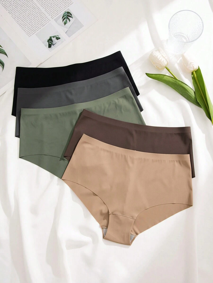 女款無縫純色三角內褲 - 彩色 - 查看 1