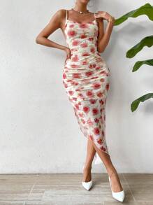 Allurite Women's Floral Print Strappy Cross Back Dress - Multicolor - View 7