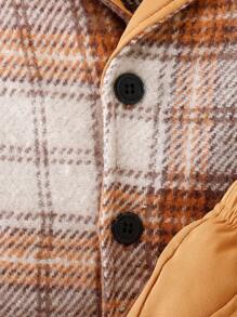 寶寶男孩優雅紳士復古格紋夾克和長褲套裝,適用於春秋季節 - 棕色 - 查看 5