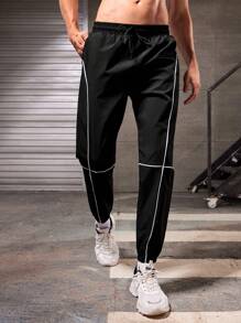 Manfinity Sport Corelite Nam Sọc Giải trí Quần - màu đen - Xem 1