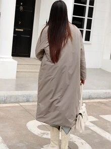 2023 女款加厚保暖長派克大衣 - 咖啡棕 - 查看 2