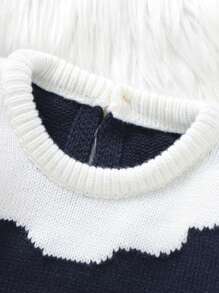 Baby Girls' Casual Hooded Sweater Jumpsuit With Cute Design - Royal Blue - View 4