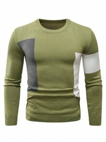 Manfinity Nam Khối màu Áo len - xanh quân đội - Xem 1