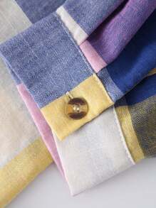 EMERY ROSE Của phụ nữ Kích thước lớn Kẻ sọc Váy sơ mi - Màu Hồng Tươi - Xem 4