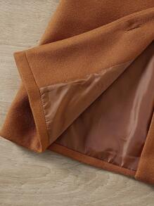 SHEIN 孩童女孩格紋領子、腰帶、背心、外套、長袖t卹、帽子配套裝 - 卡其色 - 查看 5