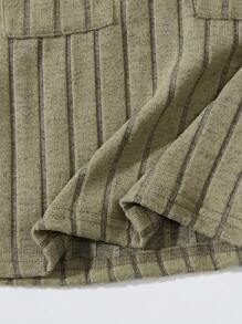 SHEIN 2 件套幼兒男童秋冬純色羅紋連帽 T 恤和褲子套裝 - 杏色 - 查看 4