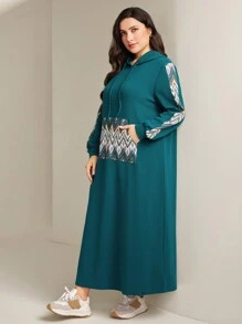 Mulvari 大码女式抽绳连帽卫衣连衣裙