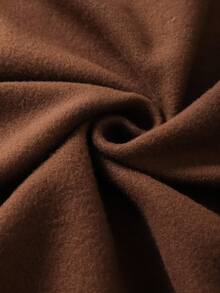 SHEIN EZwear Women'S Letter Printed Fleece Sweatshirt - Coffee Brown - View 4