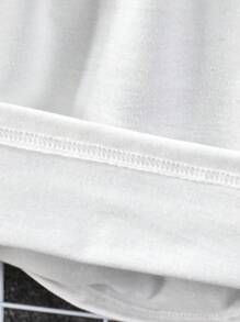 SHEIN 男童休閒純色長袖 T 卹 - 白色 - 查看 3