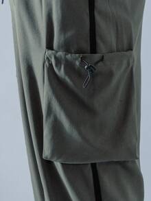 多口袋男士戶外工裝褲 - 綠色 - 查看 7