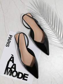 Women's Flat Shoes - Black - View 2