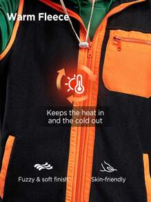 In My Nature Men Contrast Trim Zip Up Vest Coat