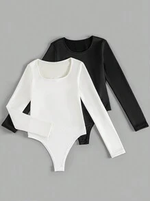 SHEIN LUNE 2入組保暖加絨長袖連體衣 - 彩色 - 查看 5