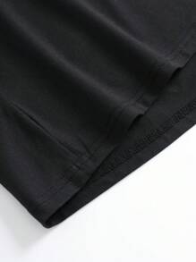 INAWLY Kích thước lớn Ngắn tay Áo thun Với Thiết kế - màu đen - Xem 4