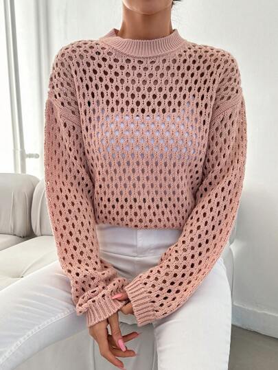 EURMUSE Women's Hollow Knitted Sweater