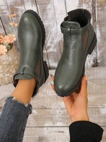 女士時尚靴子 - 軍綠色 - 查看 1