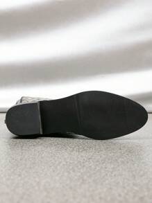 Women's High Heel Pointed Toe Knee-high Boots With Back Zipper