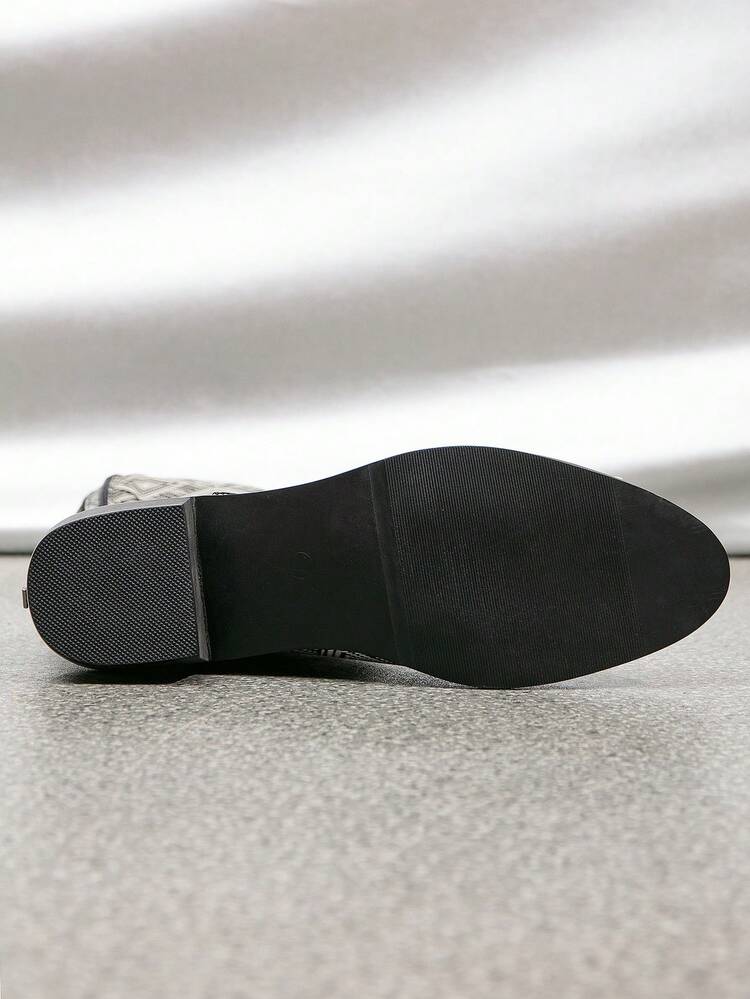 Women's High Heel Pointed Toe Knee-high Boots With Back Zipper