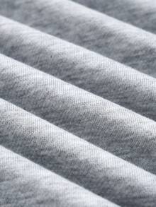 SHEIN EZwear Của phụ nữ Lỏng lẻo phù hợp Áo nỉ - Màu Xám nhạt - Xem 5