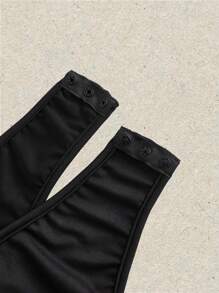 SHEIN EZwear 2 件/套纯色无肩带塑身衣紧身衣无缝丁字裤塑身衣女士收腹修身紧身衣