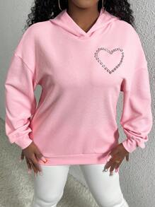 Slaydiva 鑽石心形圖案帽衫 - 粉色 - 查看 1