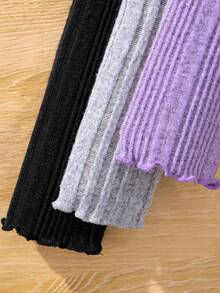 SHEIN 3入組少女不對稱前後T卹 - 淺灰紫 - 查看 4