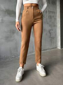 EURMUSE Women's Cropped Pants - Chocolate Brown - View 4