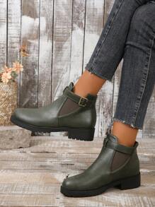 女士時尚靴子 - 軍綠色 - 查看 3