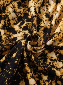 SHEIN 小女孩全印花圓領長袖連身裙 - 彩色 - 查看 4