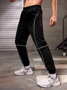 Manfinity Sport Corelite Nam Sọc Giải trí Quần - màu đen - Xem 6