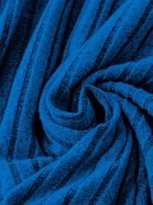 SHEIN Clasi 大尺碼荷葉袖連身裙(不含腰帶) - 藍色 - 查看 3