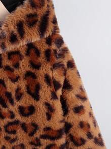 SHEIN Toddler Girls' Leopard Print Hooded Jacket - Brown - View 7