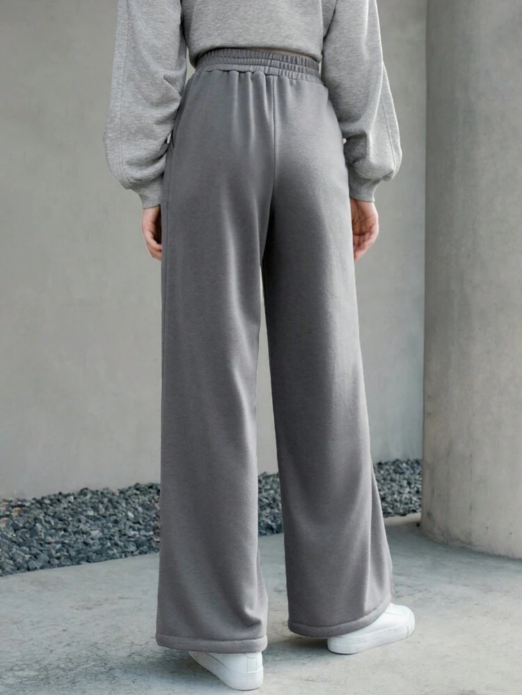 Dark Gray Wide-leg Sweatpants