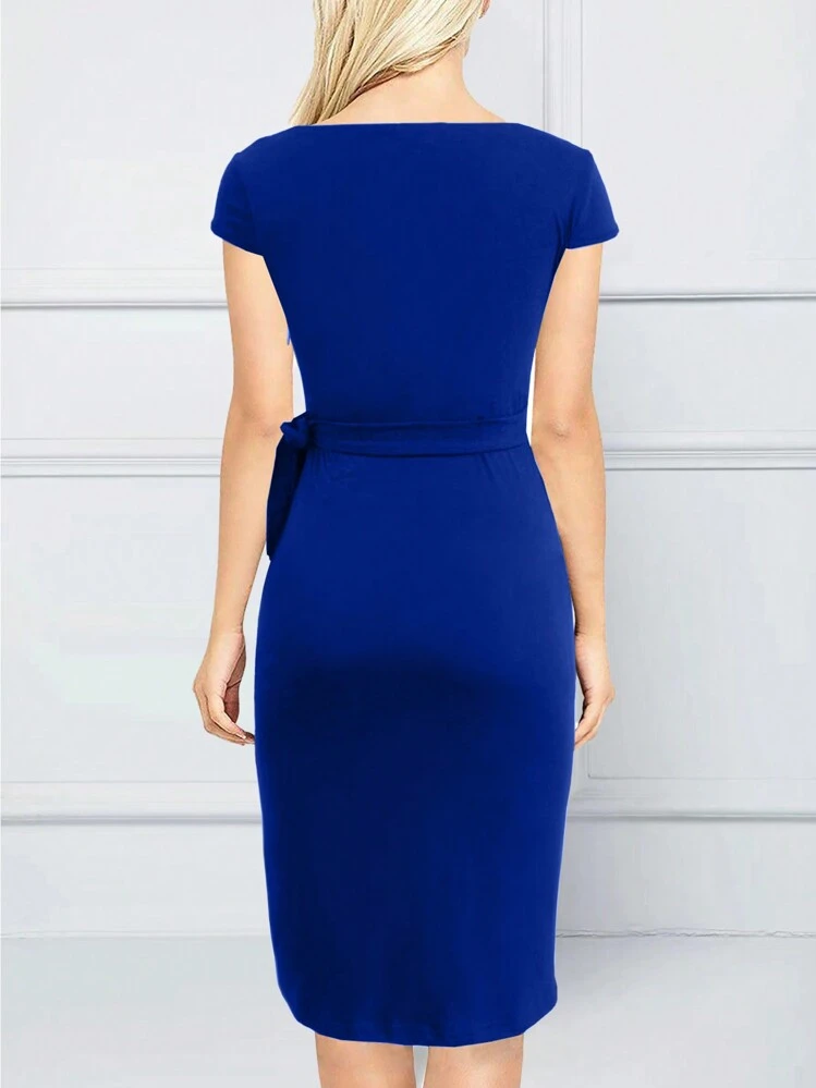 electric blue casual dress Alyce Paris 4560