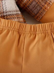 寶寶男孩優雅紳士復古格紋夾克和長褲套裝,適用於春秋季節 - 棕色 - 查看 7