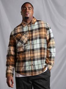 Manfinity Homme Chemise À Carreaux À Manches Longues Et Grande Taille Pour Homme - Multicolore - Voir 4