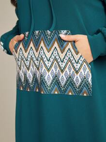 Mulvari 大码女式抽绳连帽卫衣连衣裙