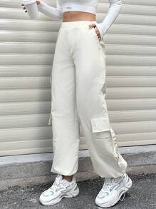 SHEIN Unity 女式降落傘貨物褲 - 米色 - 查看 1